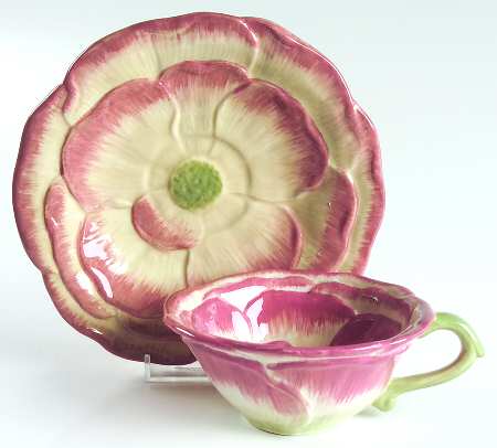 Cottage Rose Flat Cup & Saucer Set