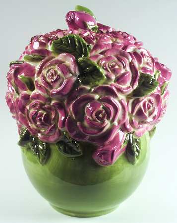 Cottage Rose Cookie Jar & Lid