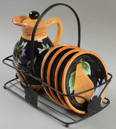 Pompeii (7 Pc) Oil Set (Oil&Lid,4 Motif Dip & Metal Std)