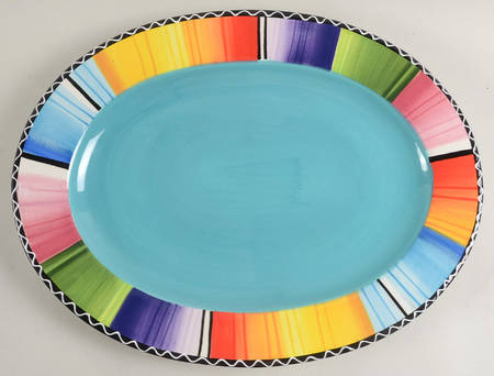 Serape 18" Oval Serving Platter