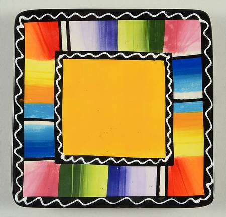 Serape Square Canape Plate