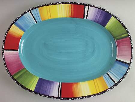 Serape 16" Oval Serving Platter