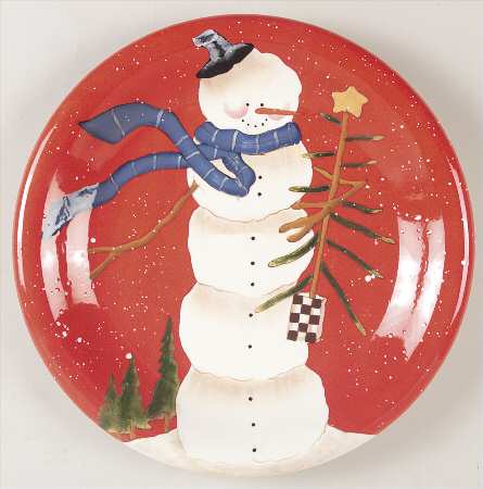 Hilltop Snowman 14" Chop Plate (Round Platter)