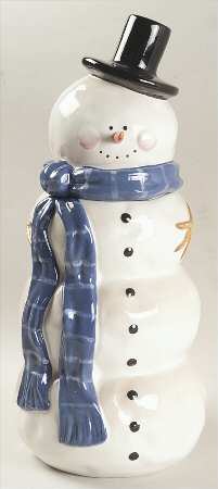 Hilltop Snowman Figural Cookie Jar & Lid