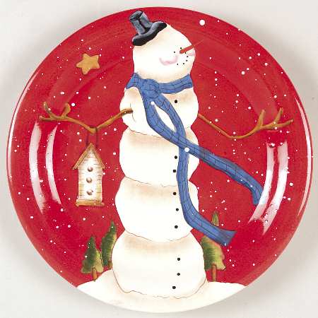Hilltop Snowman Dinner Plate
