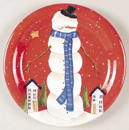 Hilltop Snowman Dinner Plate