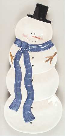 Hilltop Snowman 22" Figural Oval Platter