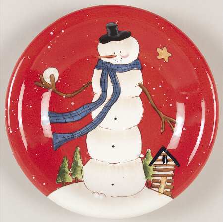 Hilltop Snowman Salad Plate