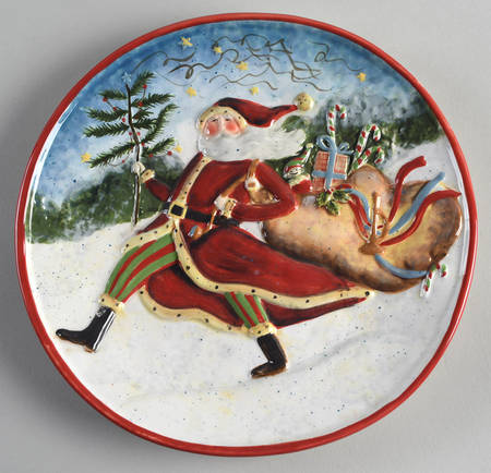 Enchanted Santa Sculpted Luncheon Plate