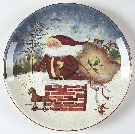 Enchanted Santa 13" Chop Plate (Round Platter)