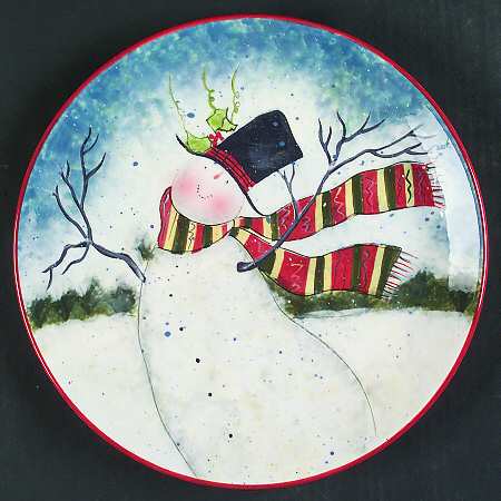 Enchanted Snowman Dinner Plate