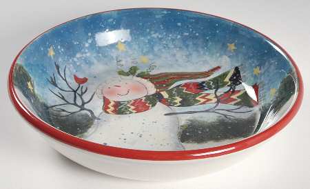 Enchanted Snowman 9" Individual Pasta Bowl
