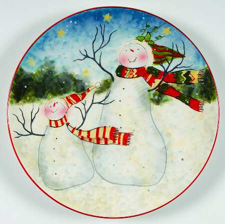 Enchanted Snowman Salad/Dessert Plate