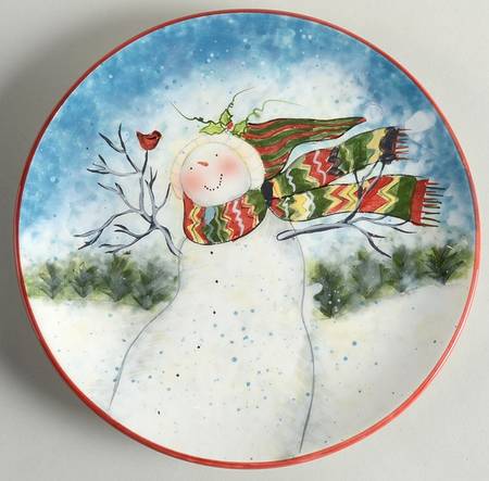 Enchanted Snowman Salad/Dessert Plate