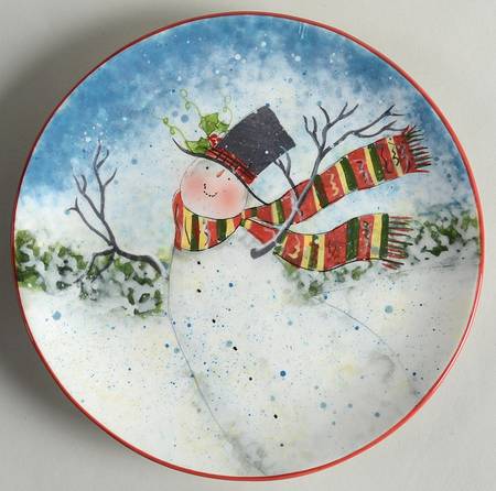 Enchanted Snowman Salad/Dessert Plate