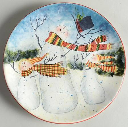 Enchanted Snowman Salad/Dessert Plate