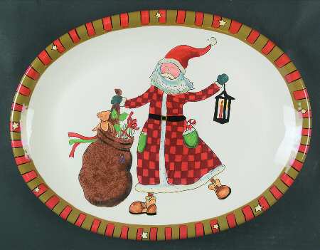 Celebrate Santa 16" Oval Serving Platter