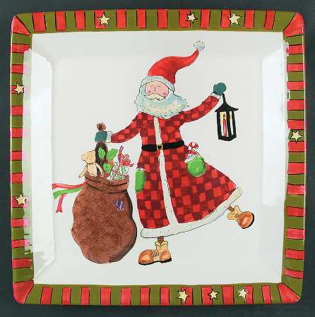Celebrate Santa 13" Square Serving Platter