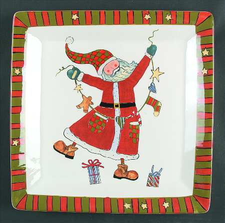 Celebrate Santa 13" Square Serving Platter