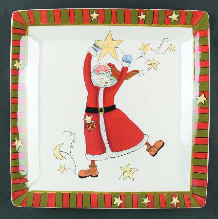 Celebrate Santa 13" Square Serving Platter