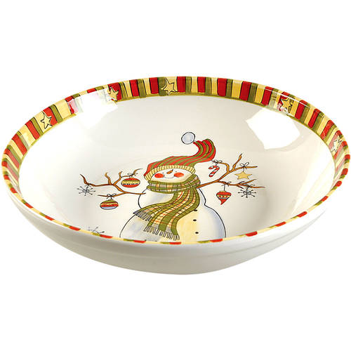 Celebrate Snowman 13" Pasta Serving Bowl