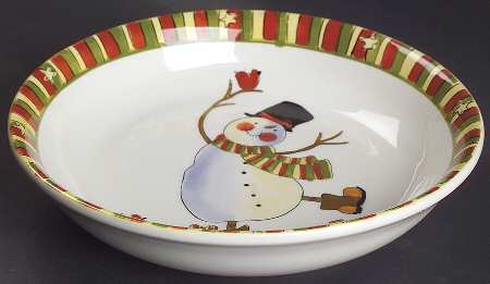 Celebrate Snowman 9" Individual Pasta Bowl