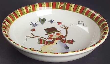 Celebrate Snowman 9" Individual Pasta Bowl