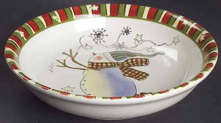 Celebrate Snowman 9" Individual Pasta Bowl