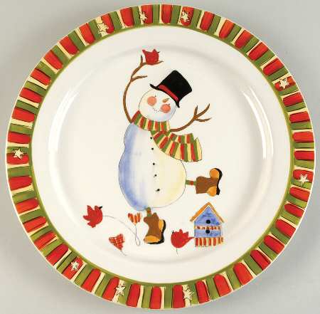 Celebrate Snowman 12" Chop Plate (Round Platter)