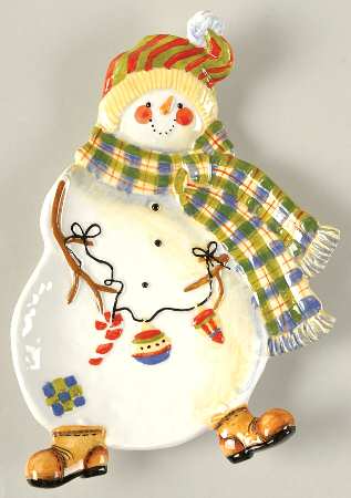 Celebrate Snowman Open Candy Dish