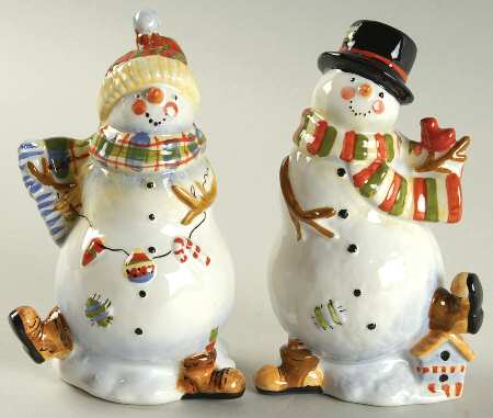 Celebrate Snowman Figural Salt & Pepper Set