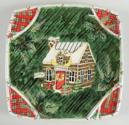 Holiday Lodge 16" Square Serving Platter