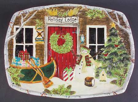 Holiday Lodge 18" Oval Serving Platter