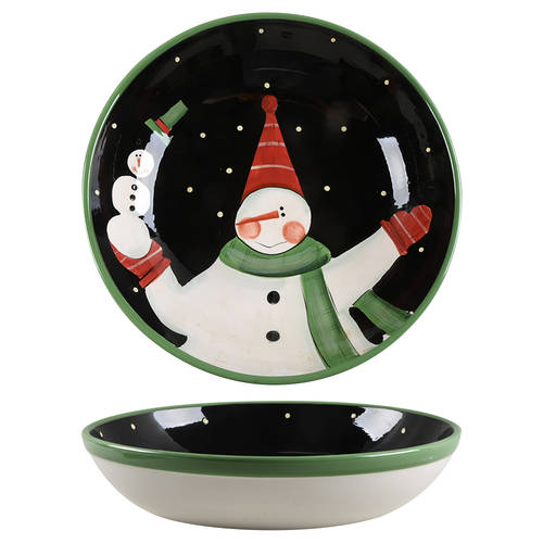 Juggling Snowman 13" Pasta Serving Bowl