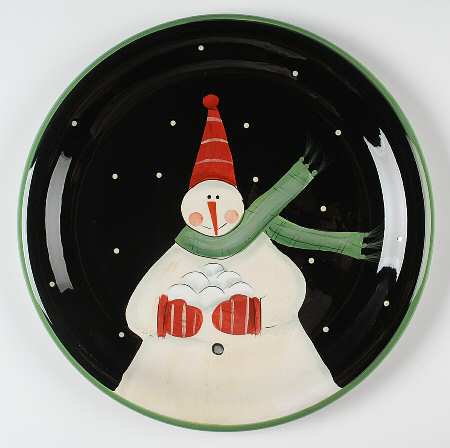 Juggling Snowman 12" Chop Plate (Round Platter)