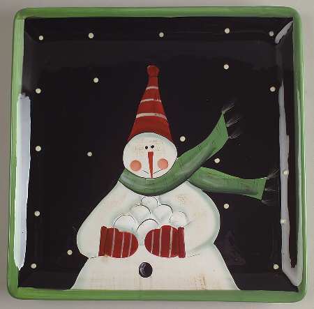 Juggling Snowman Dinner Plate