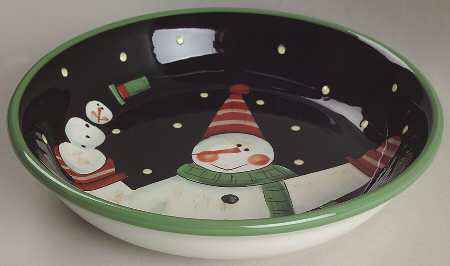 Juggling Snowman 9" Individual Pasta Bowl