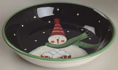 Juggling Snowman 9" Individual Pasta Bowl