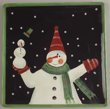 Juggling Snowman Salad/Dessert Plate