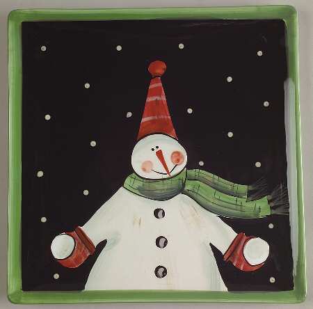 Juggling Snowman Salad/Dessert Plate