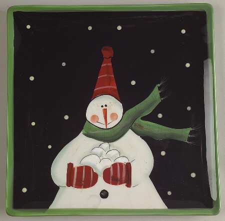 Juggling Snowman Salad/Dessert Plate