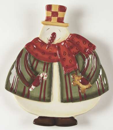 Top Hat Snowman Open Candy Dish