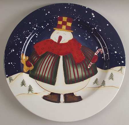 Top Hat Snowman 12" Chop Plate (Round Platter)