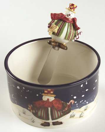 Top Hat Snowman Dip Bowl & Spreader Set