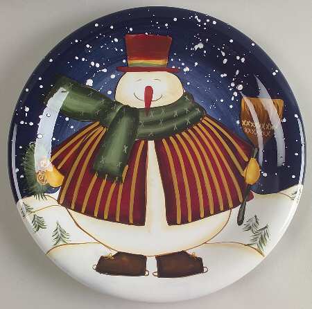 Top Hat Snowman Dinner Plate