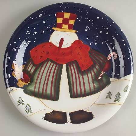 Top Hat Snowman Dinner Plate