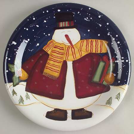 Top Hat Snowman Dinner Plate