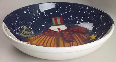Top Hat Snowman 13" Pasta Serving Bowl