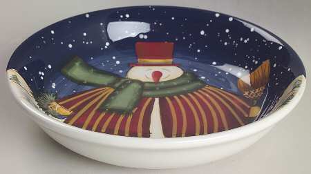 Top Hat Snowman 9" Individual Pasta Bowl