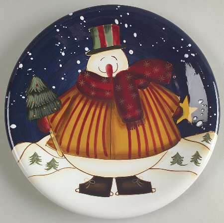 Top Hat Snowman Salad/Dessert Plate